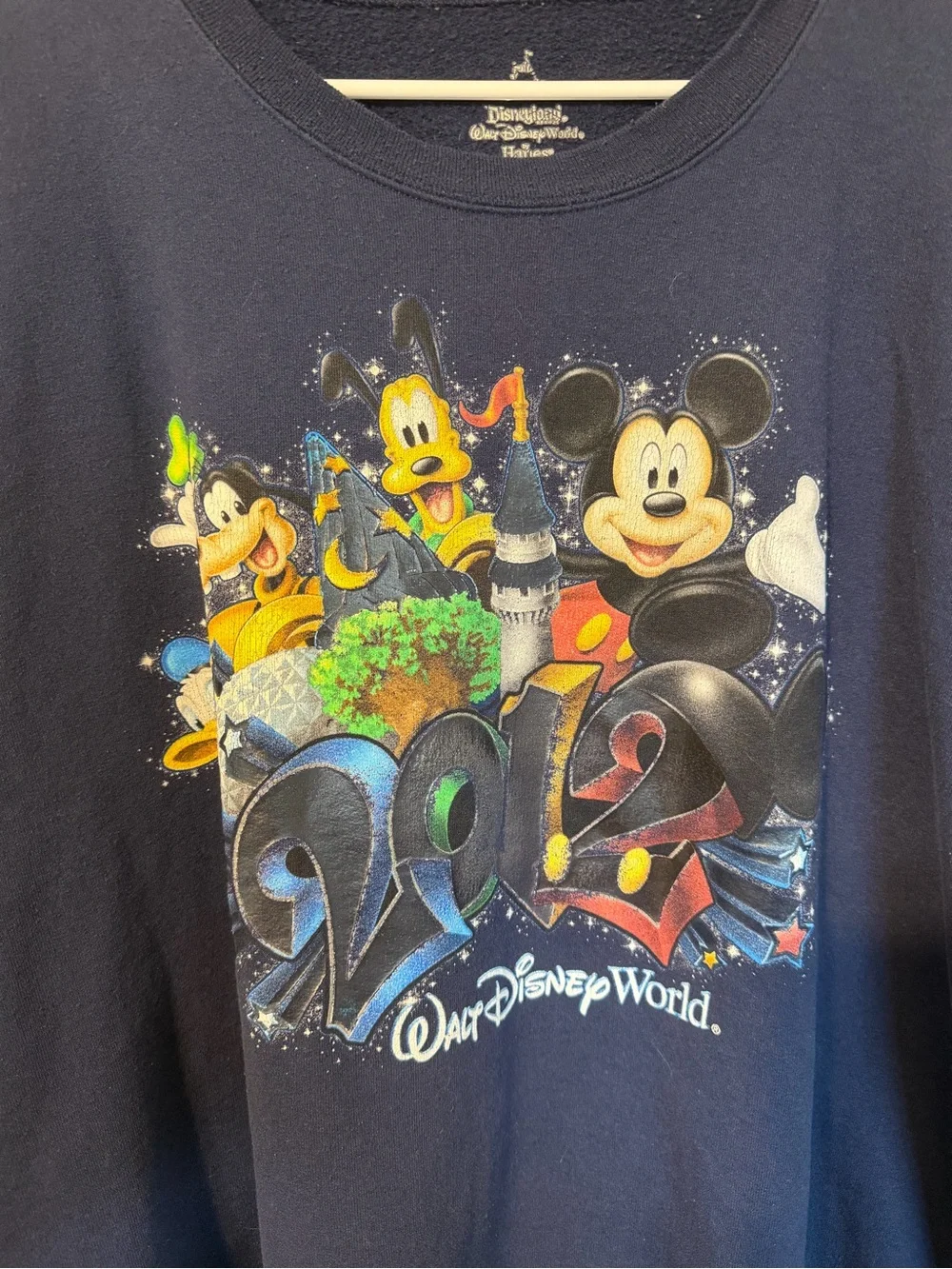 Disney Navy Blue Crewneck Sweatshirt with Mickey & Friends Graphic